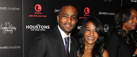 Nick Gordon and Bobbi Kristina Brown attend the premiere party for "The Houstons On Our Own" at the Tribeca Grand hotel on Monday, Oct. 22, 2012 in New York. ( Photo by Donald Traill/Invision/AP)