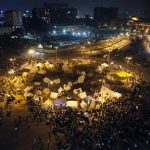 General view of tents in Tahrir square as protesters and activists continue with their sit-in, in Cairo, November 25, 2012. More than 500 people have been injured in protests since Friday, when Egyptians awoke to news Mursi had issued a decree temporarily widening his powers and shielding his decisions from judicial review. REUTERS/Asmaa Waguih