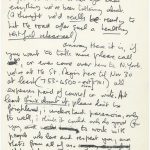 A letter drafted in 1971 by John Lennon is shown in this undated publicity photograph released to Reuters by auction house Profiles in History on November 5, 2012. Fans of Lennon can get a rare glimpse into his thoughts in a letter he wrote to guitarist Eric Clapton that could fetch as much as $30,000 when it it sold at auction next month, the organizers of the sale said on Monday. The auction is set for December 18 in Los Angeles. REUTERS/Courtesy Profiles in History/Handout