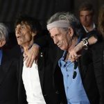 (L - R)The Rolling Stones members Charlie Watts, Ronnie Wood, Keith Richards and Mick Jagger arrive for the world premiere of the Rolling Stones documentary "Crossfire Hurricane" at the Odeon Leicester Square in London October 18, 2012. REUTERS/Paul Hackett