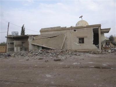 A view of a damaged mosque is seen after Syrian Air Force fighter jets loyal to Syria's President Bashar al-Assad fired missiles at the town of Ras al-Ain A view of a damaged mosque is seen after Syrian Air Force fighter jets loyal to Syria's President Bashar al-Assad fired missiles at the town of Ras al-Ain, near the province of Hasaka, 600 km (375 miles) from Damascus, November 26, 2012. REUTERS/Samer Abdullah/Shaam News Network/Handout