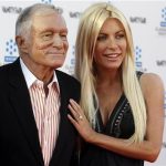 Hugh Hefner and his fiancee, Playboy Playmate Crystal Harris, arrive at the opening night gala of the 2011 TCM Classic Film Festival featuring a screening of a restoration of 'An American In Paris' in Hollywood, California April 28, 2011. REUTERS/Fred Prouser