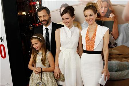 Writer/director/producer Judd Apatow arrives with his family and cast members Iris Apatow, Maude Apatow and Leslie Mann at the premiere of the movie "This is 40" at Grauman's Chinese Theatre in Hollywood, California Writer/director/producer Judd Apatow arrives with his family and cast members (L-R) Iris Apatow, Maude Apatow and Leslie Mann at the premiere of the movie "This is 40" at Grauman's Chinese Theatre in Hollywood, California December 12, 2012. REUTERS/Patrick T. Fallon