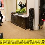 President Obama Gets Caught In ‘Spiderman’s’ Web — Cute Pic