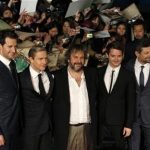 New Zealand director Peter Jackson (C) and cast members Richard Armitage (L), Martin Freeman (2nd L), Elijah Wood (2nd R) and Andy Serkis attend the Japan premiere of their movie 'The Hobbit - An Unexpected Journey' in Tokyo December 1, 2012. REUTERS/Issei Kato