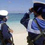 Vietnamese navy personnel patrol on Truong Sa islands or Spratly islands in this April 13, 2010 picture. REUTERS/Stringer