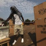 A man casts his vote at a polling station in Kibi, eastern region of Ghana and stronghold of presidential candidate Nana Akufo-Addo of the opposition New Patriotic Party (NPP), December 7, 2012. REUTERS/Luc Gnago