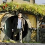 New Zealand director Peter Jackson emerges from a 'Hobbit Hole' to make an address at the world premiere of 'The Hobbit - An Unexpected Journey' in Wellington November 28, 2012. REUTERS/Mark Coote