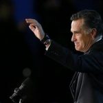 Republican presidential nominee Mitt Romney gestures as he gives his concession speech after losing the election to President Barack Obama, at Romney's election night rally in Boston, Massachusetts November 7, 2012. REUTERS/Jim Young