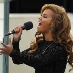 Beyonce sings the National Anthem during inauguration ceremonies for U.S. President Barack Obama in Washington, January 21, 2013. REUTERS/Kevin Lamarque