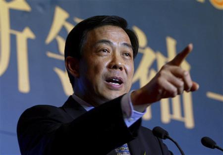 Bo Xilai, then Governor of Liaoning Province, gestures as he delivers a speech at the China Entrepreneur Annual Meeting 2003 in Beijing in this December 7, 2003 file photo. REUTERS/Jason Lee/Files