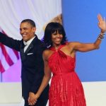 WASHINGTON, DC - JANUARY 21: U.S. President Barack Obama and first lady Michelle Obama wave after dancing during the Commander-In-Chief's Inaugural Ball January 21, 2013 in Washington, DC. Obama was sworn in today for his second term in a public ceremonial swearing in.. (Photo by Joe Raedle/Getty Images)