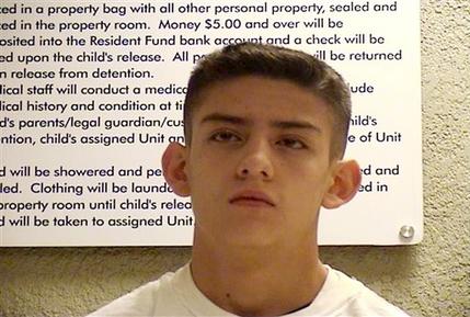 Nehemiah Griego, 15, is seen in an undated photo provided by the Bernalillo County Sheriff's Deptartment. Griego is charged with killing five family members on Jan. 19, 2013, including his father, mother, and three youngest siblings in Albuquerque, N.M. Authorities in New Mexico say Griego had reloaded his guns after the attacks and planned to go to a Wal-Mart and randomly shoot people. Instead, they say he texted a picture of his dead mother to his 12-year-old girlfriend, then spent much of Saturday with her. The two went to the church where his father had been a pastor, and Griego eventually confessed to killing his parents and three younger siblings. (AP Photo/Bernalillo County Sheriff's Deptartment)