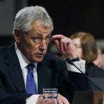 Former Sen. Chuck Hagel (R-NE) testifies before the Senate Armed Services Committee to be