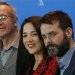 Director Sebastian Lelio (R-L), actress Paulina Garcia and actor Sergio Hernandez pose during a photocall to promote the movie "Gloria" at the 63rd Berlinale International Film Festival in Berlin February 10, 2013. REUTERS/Tobias Schwarz