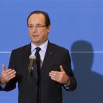 French President Francois Hollande speaks to journalists in Grenoble about the liberation of Florence Cassez January 23, 2013. REUTERS/Robert Pratta