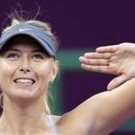 Maria Sharapova of Russia reacts after defeating Samantha Stosur of Australia during their women's quarter-final match at the Qatar Open tennis tournament in Doha February 15, 2013. REUTERS/Fadi Al-Assaad
