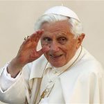 Pope Benedict XVI waves as he arrives to lead the Wednesday general audience in Saint Peter's square, at the Vatican in this October 24, 2012 file photo. REUTERS/Giampiero Sposito/Files