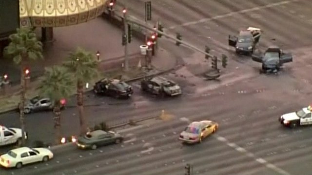 Las Vegas Strip shooting and crash leave three dead
