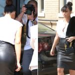 Forget about the divorce, Kim Kardashian wears figure-hugging PVC skirt for lunch date