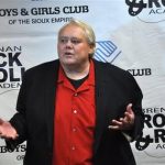 Comedian Louie Anderson, shown in this photo taken Wednesday, March, 27, 2013 in Sioux Falls, S.D., was able to skip practice from the celebrity diving show "Splash" to do a benefit stand-up show for the Brennan Rock & Roll Academy. (AP Photo/Dirk Lammers)