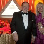 Las Vegas Sands Chairman and CEO Sheldon Adelson and his wife Miriam Ochsorn (R) pose for a photo during the opening ceremony of Sheraton Macao hotel at Sands Cotai Central in Macau September 20, 2012. REUTERS/Tyrone Siu