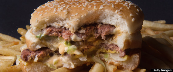 A photo of a partially eaten McDonalds' Big Mac hamburger atop French Fries, November 2, 2010.      AFP Photo/Paul J. Richards (Photo credit should read PAUL J. RICHARDS/AFP/Getty Images)
