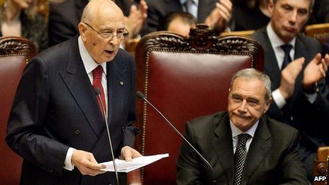 Italian President Giorgio Napolitano scolds politicians
