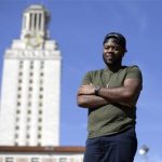 In this March 5, 2013 photo, University of Texas senior Bradley Poole, 21, poses for a photo on the campus in Austin, Texas. Poole, an advertising major, became president of the school's Black Student Alliance, seeking camaraderie after noticing he often was the only African-American in his classes. In two pivotal legal cases, one on affirmative action and another on voting rights, a divided U.S. Supreme Court may be poised in the coming weeks to rule that racism is largely a relic of America's past. The question is apt as the nation nears a demographic tipping point, when non-whites become the country's majority for the first time. (AP Photo/Eric Gay)