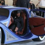 You certainly can't miss him! Will.i.am cruises out of LAX in his extravagent $900,000 custom-built blue car