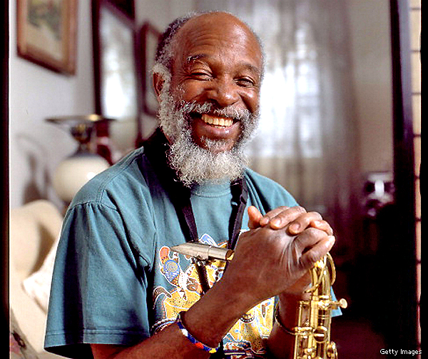 Jamaican saxophonist Cedric Im Brooks, portrait, at his sister's home in Queens, New York, 28th December 2004. (Photo by David Corio/Redferns)