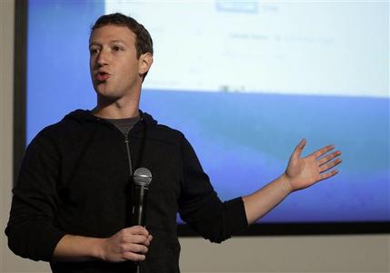 FILE - In this Jan. 15, 2013 file photo, Facebook CEO Mark Zuckerberg speaks at Facebook headquarters in Menlo Park, Calif. The expansion of H-1b visas is considered the first major victory for Zuckerbergs new non-profit lobbying organization, FWD.us, which receives financial backing from such big tech names as Bill Gates of Microsoft, Reid Hoffman of LinkedIn and Napster pioneer Sean Parker. In announcing the group, pronounced forward us, Zuckerberg in April called for changes so that U.S. businesses could attract the most talented and hardest-working people, no matter where they were born. (AP Photo/Jeff Chiu, File)