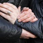 Civilly-partnered gay couple Tony (L) and Barrie Drewitt-Barlow, of Chelmsford, Essex pose near the Houses of Parliament in London February 5, 2013. REUTERS/Chris Helgren