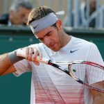 Juan Martin Del Potro of Argentina reacts during his match against Jarkko Nieminem of Finland during the Monte Carlo Masters in Monaco April 18, 2013. REUTERS/Eric Gaillard
