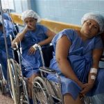 Pregnant women wait for their turn to undergo a Cesarean section (c-section) procedure at the Santa Ana public maternity hospital in Caracas October 19, 2011. REUTERS/Carlos Garcia Rawlins