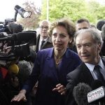 French Social Affairs and Health Minister Marisol Touraine (C) arrives at Roger Salengro hospital in Lille, May 11, 2013, where the patient with confirmed case of the SARS-like coronavirus is treated. REUTERS/Pascal Rossignol