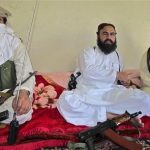 Deputy Pakistani Taliban leader Wali-ur-Rehman (C) is flanked by militants as he speaks to a group of reporters in Shawal town, which lies between North and South Waziristan region in the northwest bordering Afghanistan, in this July 28, 2011 file photo. REUTERS/Saud Mehsud/File