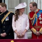 Britain's Prince Andrew (L), Prince Harry (2nd L), Prince William (R) and Catherine, Duchess of Cambridge stand on the balcony of Buckingham Palace after the Trooping the Colour ceremony in central London June 15, 2013. REUTERS/Paul Hackett