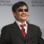 FILE - In this May 31, 2012 file photo, Chen Guangcheng speaks at the Council on Foreign Relations in New York. Chen, a Chinese dissident who was allowed to travel to the U.S. after escaping from house arrest said in a statement Monday, June 17, 2013, that New York University is forcing him and his family to leave at the end of this month because of pressure from the Chinese government. NYU rejected Chen's allegations about Beijing's influence on his fellowship at the university. (AP Photo/Seth Wenig, File)
