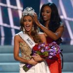 Miss Connecticut Erin Brady reacts after winning the Miss USA 2013 pageant, Sunday, June 16, 2013, in Las Vegas. (AP Photo/Jeff Bottari)