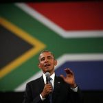 U.S. President Barack Obama delivers remarks and takes questions at a town hall meeting with young African leaders at the University of Johannesburg Soweto campus in South Africa, Saturday June 29, 2013.(AP Photo/Jerome Delay)