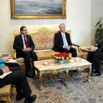 This image released by the office of the Egyptian Presidency shows U.S. Deputy Secretary of State William Burns, center, meeting with Egypt's interim President Adly Mansour, right, as U.S. ambassador to Egypt Anne Patterson listens in, second left, at the presidential palace in Cairo, Monday, July 15, 2013. The senior U.S. diplomat held talks Monday with Egypt's interim leaders as well as the head of the military in the highest level visit by an American official since the Egyptian army ousted the country's first democratically elected leader. The two-day visit by Burns to Cairo comes nearly two weeks after Islamist President Mohammed Morsi was overthrown by the military following days of mass protests. Washington has been sharply criticized by both Morsi's supporters and opponents for what each side perceives as support for their rival's position. (AP Photo/Egyptian Presidency)