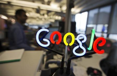 A neon Google logo