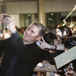 Actor Wentworth Miller takes a picture with fans at the "Resident Evil: Afterlife 3D" Tokyo premiere