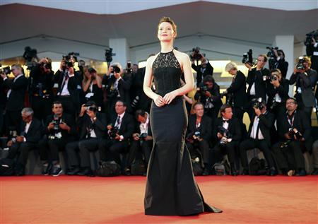 Actress Mia Wasikowska poses during a red carpet at the 70th Venice Film Festival in Venice