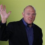 Microsoft CEO Steve Ballmer arrives for the launch of Windows 8 operating system in New York in this file photo