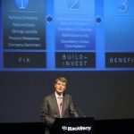 BlackBerry Chief Executive Thorsten Heins speaks at the company's annual meeting in Waterloo