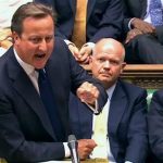 Britain's Prime Minister David Cameron is seen addressing the House of Commons in this still image taken from video in London