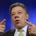 Colombia's President Santos speaks during a Reuters interview at presidential palace in Bogota