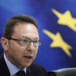 Greece's Finance Minister Stournaras adrresses reporters during a news conference in Athens